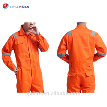 Utility 65% Polyester 35% Cotton Twill Fabric Orange Protective Working Coverall For Construction Roadsafety Mechanic